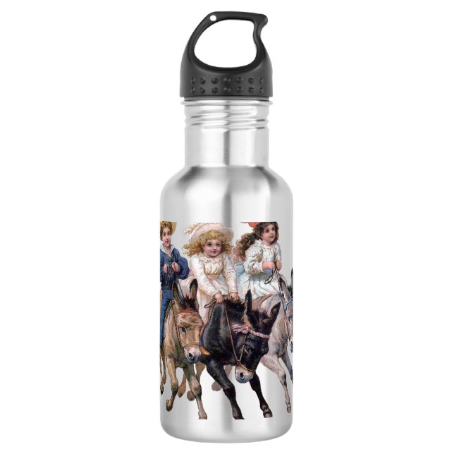 Botella De Agua Arte infantil de caballo pony antiguo (Anverso)