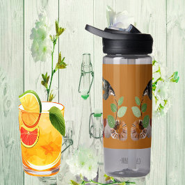Botella De Agua Arte Moderno Boho Bohemias Aves Naturaleza Verdor