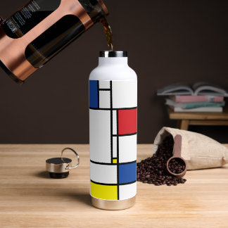Botella De Agua Arte Moderno De Stijl Geométrico Minimalista Mondr