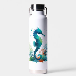 Botella De Agua arte náutico/de playa/caballito de mar costero