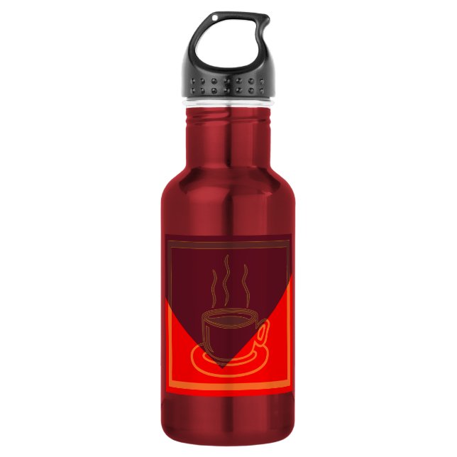Botella De Agua Arte pop de copa de café - (Anverso)