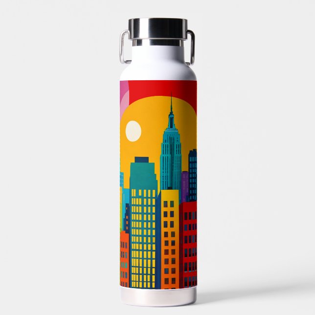 Botella De Agua Arte Pop de Nueva York (Delantero)