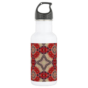 Botella De Agua Arte Retro Rojo Decorativo