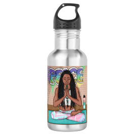 Botella De Agua Arte urbano | Bonito Mujer haciendo meditación