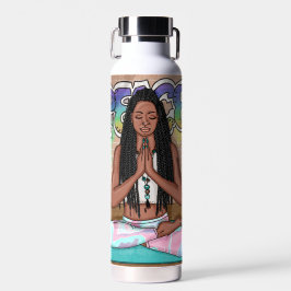 Botella De Agua Arte urbano | Bonito Mujer haciendo meditación