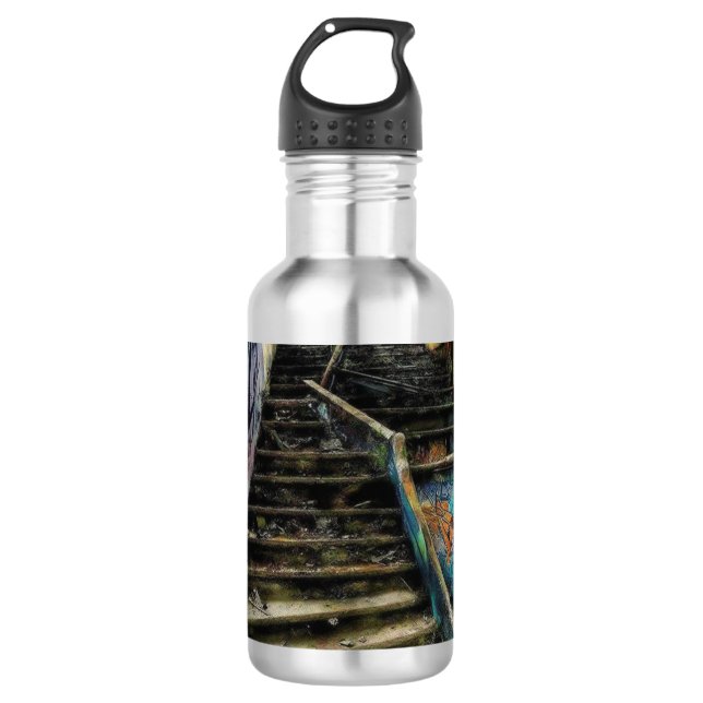 Botella De Agua Arte Urbano en Escaleras Edificio Abandonado (Anverso)