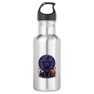 Botella De Agua Arte vectorial de perro bruja calabaza de Hallowee
