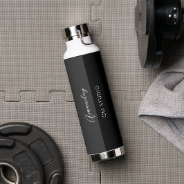 Botella De Agua Artista de maquillaje de logotipo de gráfico gris 