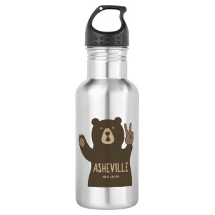 Botella De Agua Asheville North Carolina Peace Bear