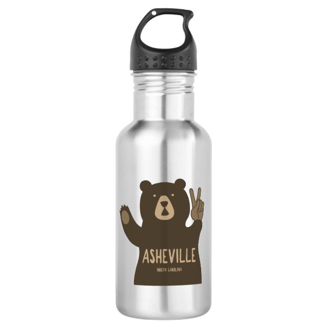 Botella De Agua Asheville North Carolina Peace Bear (Anverso)
