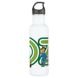 Botella De Agua Asistente de vintage de caracteres Oz y letras de 