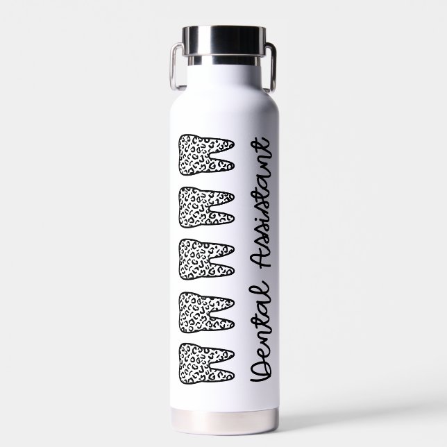 Botella De Agua Asistente Dental Personalizada Estampado de Leopar (Delantero)