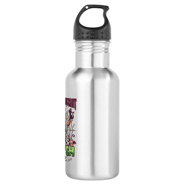 Botella De Agua Asistente Médico Bruja Esqueleto Jeringa Caldero  (Anverso)