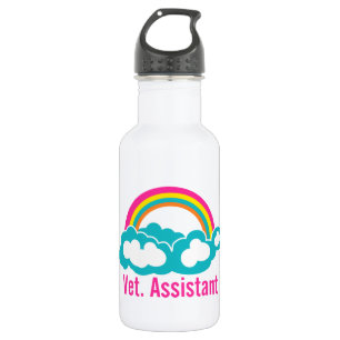 Botella De Agua Asistente veterinario del arco iris