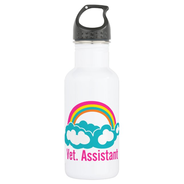 Botella De Agua Asistente veterinario del arcoiris (Anverso)