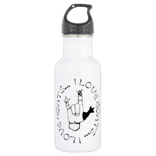 BOTELLA DE AGUA ¡ASL RÓTULO ME ENCANTAN LAS CABRAS!