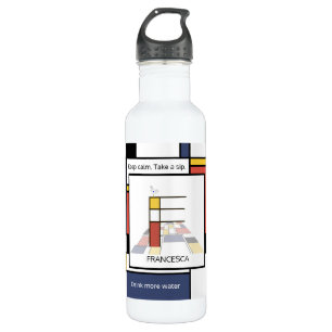 Botella De Agua Asombroso Neoplastismo Monograma de Arte. Letra F