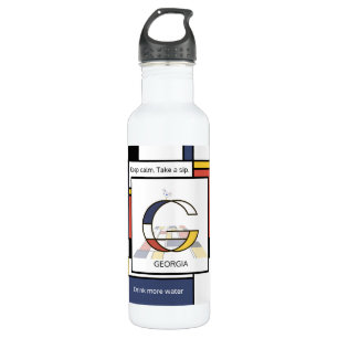 Botella De Agua Asombroso Neoplastismo Monograma de Arte. Letra G