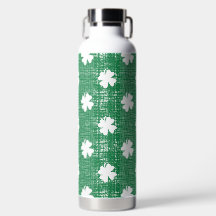 ASPECTO DE LIENZO VERDE CON TREBOL IRLANDÉS BLANCO