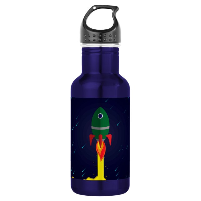 Botella De Agua Astronauta de astrología espacial de cohete (Anverso)