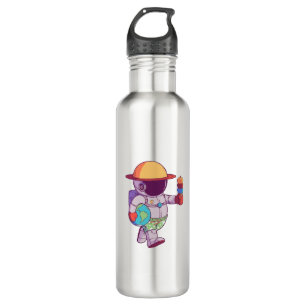 Botella De Agua Astronauta, divertidos planetas