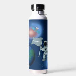 Botella De Agua Astronauta en la galaxia espacial nombre personali
