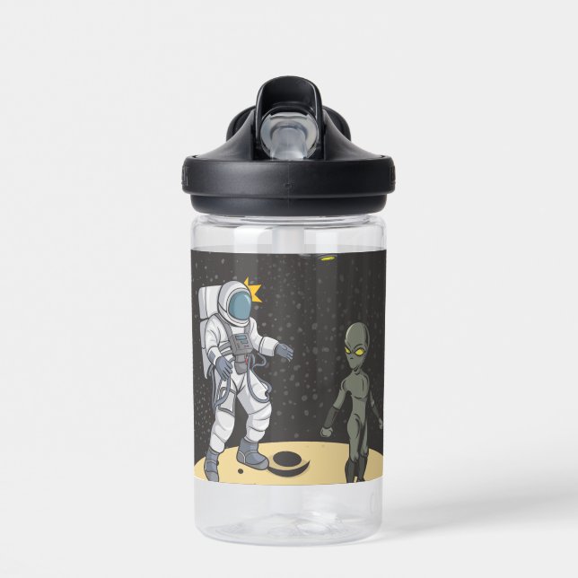 Botella De Agua Astronauta y alienígena    (Delante)