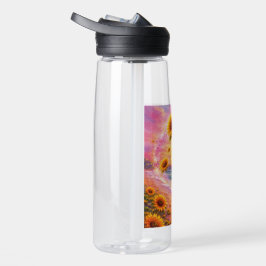 Botella De Agua Atardecer de Paz Infinita: Girasoles Mágicos 