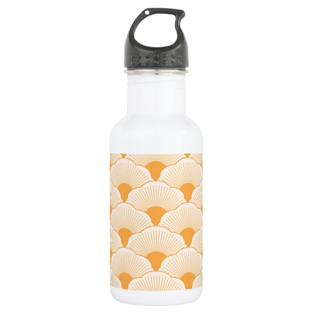 Botella De Agua Atardecer, naranja tonal, textura de hormigón (Anverso)