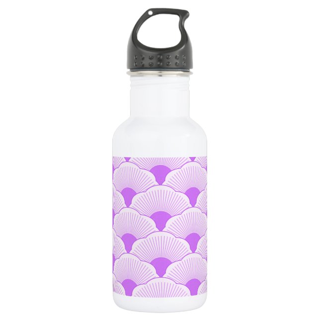 Botella De Agua Atardecer, violeta tonal, textura de hormigón (Anverso)