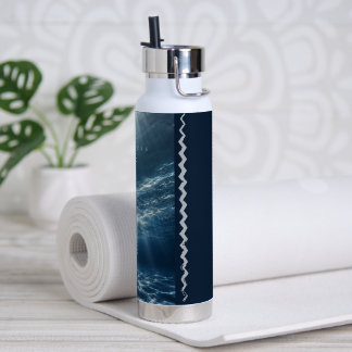Botella De Agua Atemporal - Cita Estética de Aguas Profundas