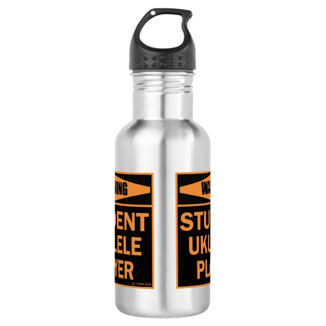 Botella De Agua ¡Atención! ¡Estudiante Ukulele Jugador! (Anverso)