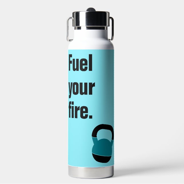 Botella De Agua Athlete Fitness Coach Kettlebell Fuel Your Fire (Frente)