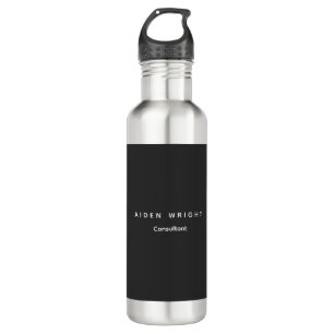 Botella De Agua Atractivo Gris Clásico Minimalista