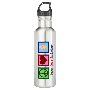 Botella De Agua Audióloga curada de Peace Love