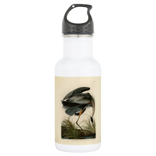 Botella De Agua Audubon Great Blue Heron Marsh Bird (Anverso)