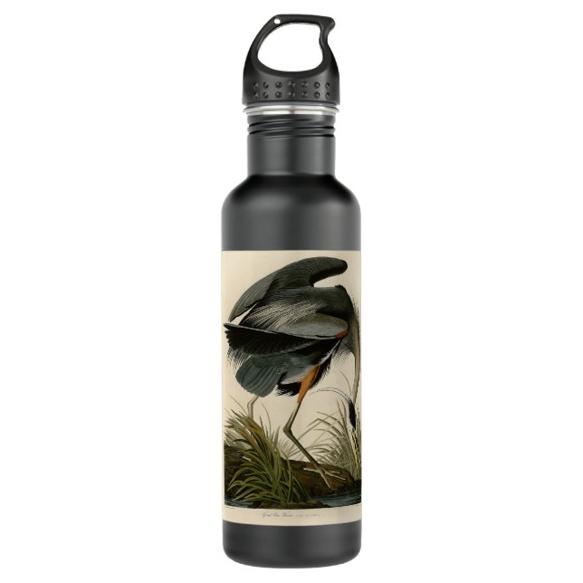 Botella De Agua Audubon Great Blue Heron Marsh Bird (Anverso)