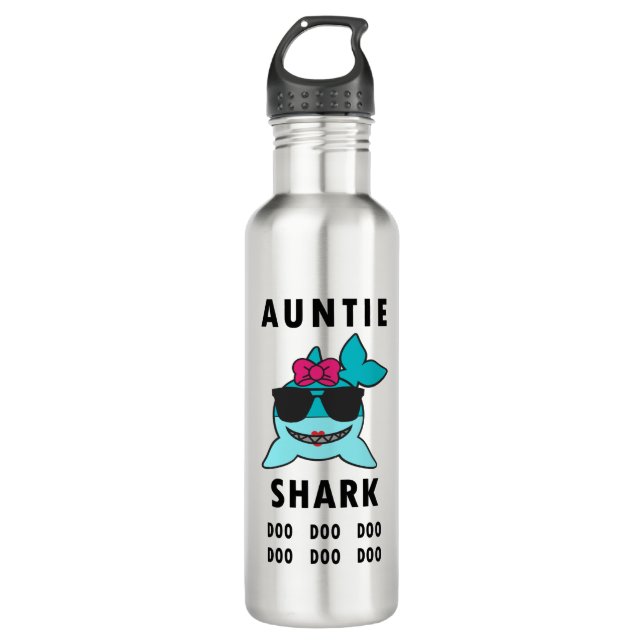 BOTELLA DE AGUA AUNTIE SHARK DOO DOO DOO DOO (Anverso)