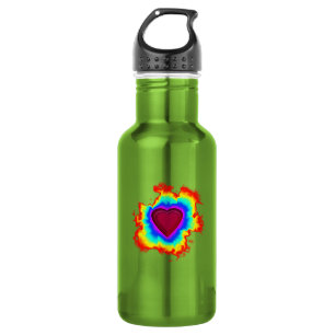 Botella De Agua Aura Psicodélica Corazón
