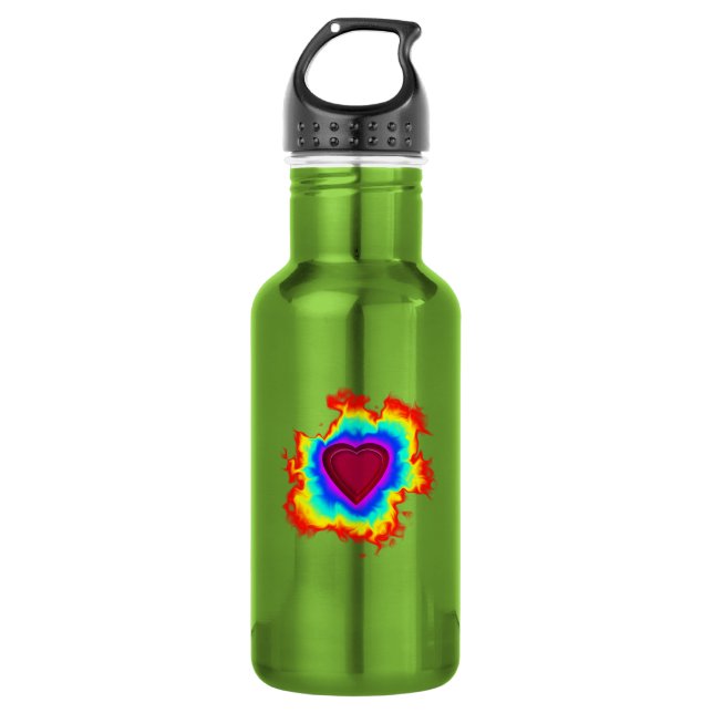 Botella De Agua Aura Psicodélica Corazón (Anverso)