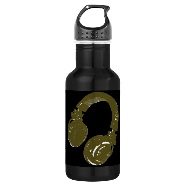 Botella De Agua auriculares de DJ (Anverso)