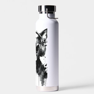 Botella De Agua Auriculares Guay Dog Mascotas cortos Tinta blanca 