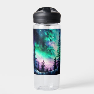 Botella De Agua Aurora Celestial Borealis Luces del Norte Vivid