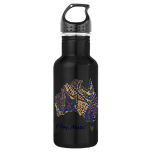 Botella De Agua Australia dibuja mapa decorativo de dibujos