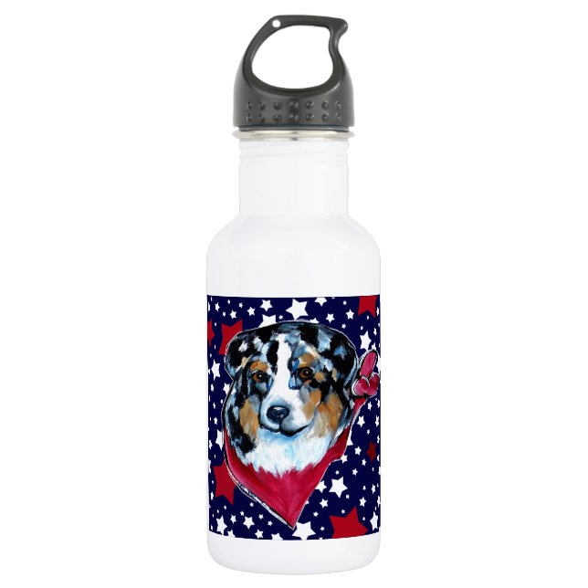BOTELLA DE AGUA AUSTRALIAN SHEPHERD (Anverso)