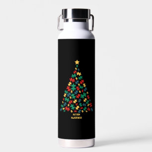 Botella De Agua Autismo navidad árbol navidad conciencia de autism