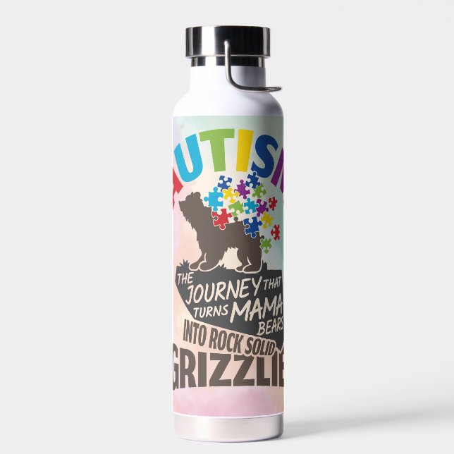 Botella De Agua Autismo Una Mamá Fuerte (Izquierdo)