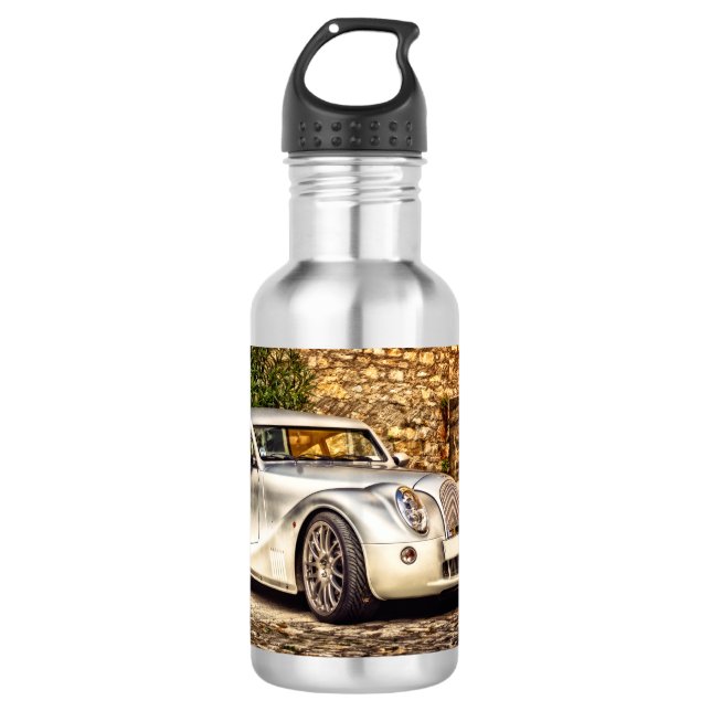 Botella De Agua Auto deportivo Plateado (Anverso)