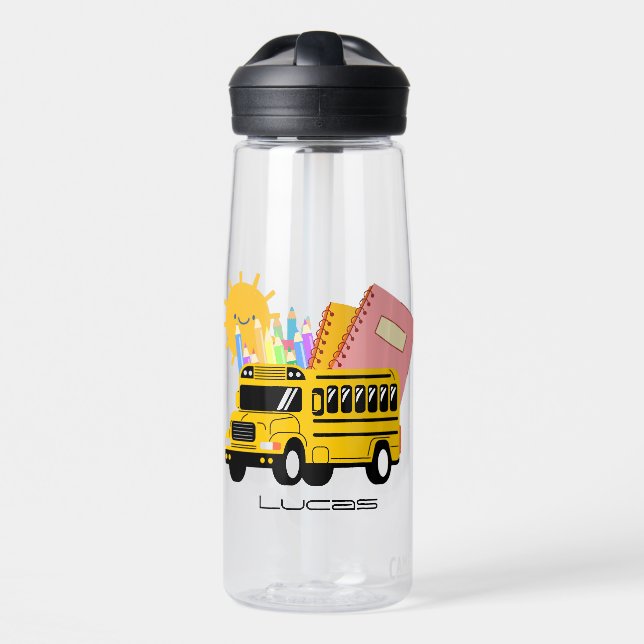 Botella De Agua Autobús de escuela secundaria de vuelta a la escue (Delante)