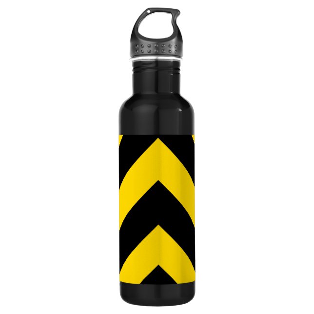 Botella De Agua Autopista Autopista Tráfico Bumble Bee Chevrons (Anverso)